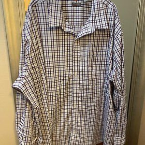 VAN HEUSEN MENS PLAID SHIRT SIZE 4XL TALL